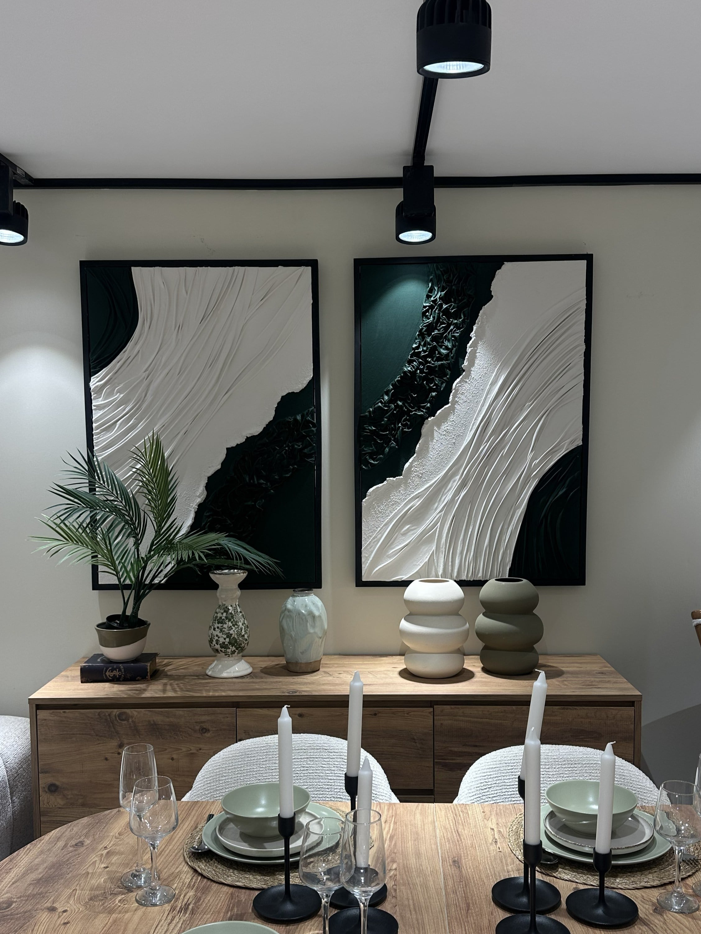 Velura Tablo İkili Set | Koyu Yeşil