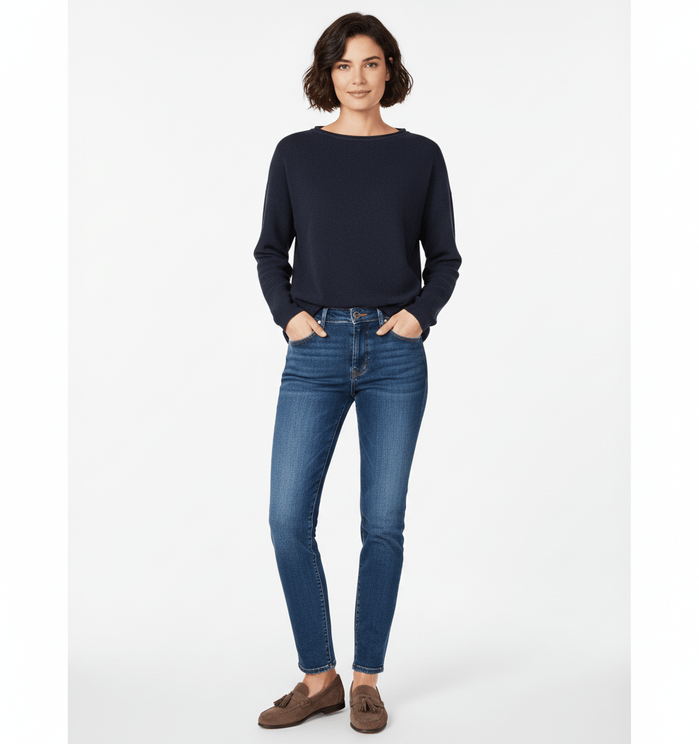 Basic Oversize Triko Sweat Lacivert