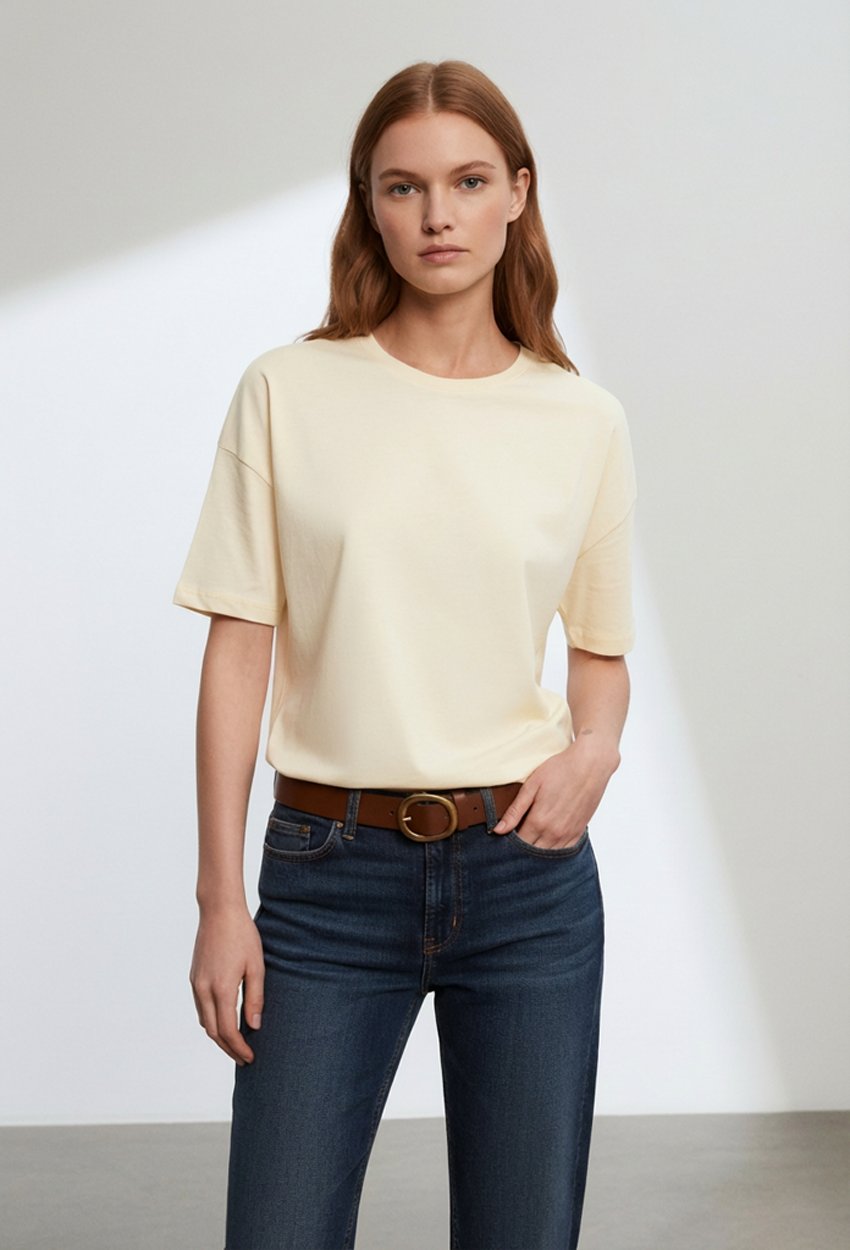 Basic T-Shirt-Açık Sarı