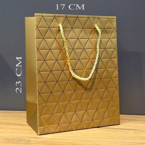 Küçük Boy Gold İpli Karton Çanta