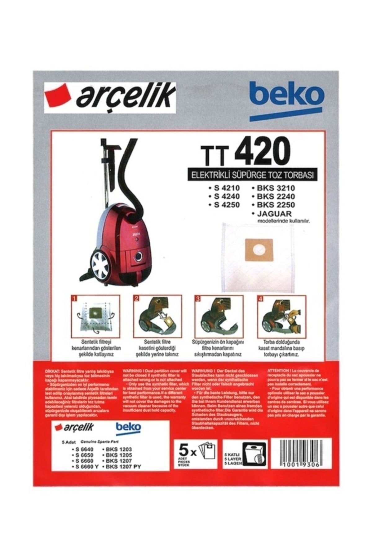 : S4210-s4240-s4250 5 Adet Bez Süpürge Torbası Pra-527490-2643