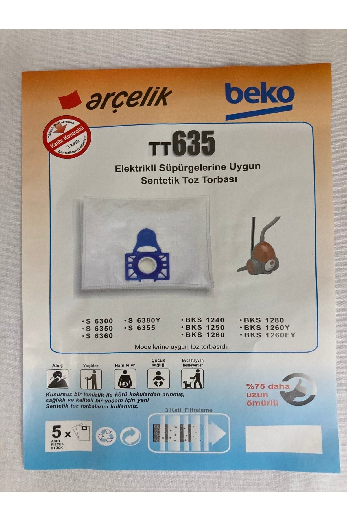 Bks1240-bks1250-bks1260-bks1280-bks1260y-bks1260ey Toz Torbası(5 Adet)