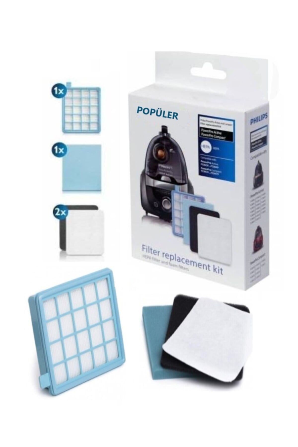 Phılıps Powerpro Active Fc 8634/01 Hepa Filtre Seti