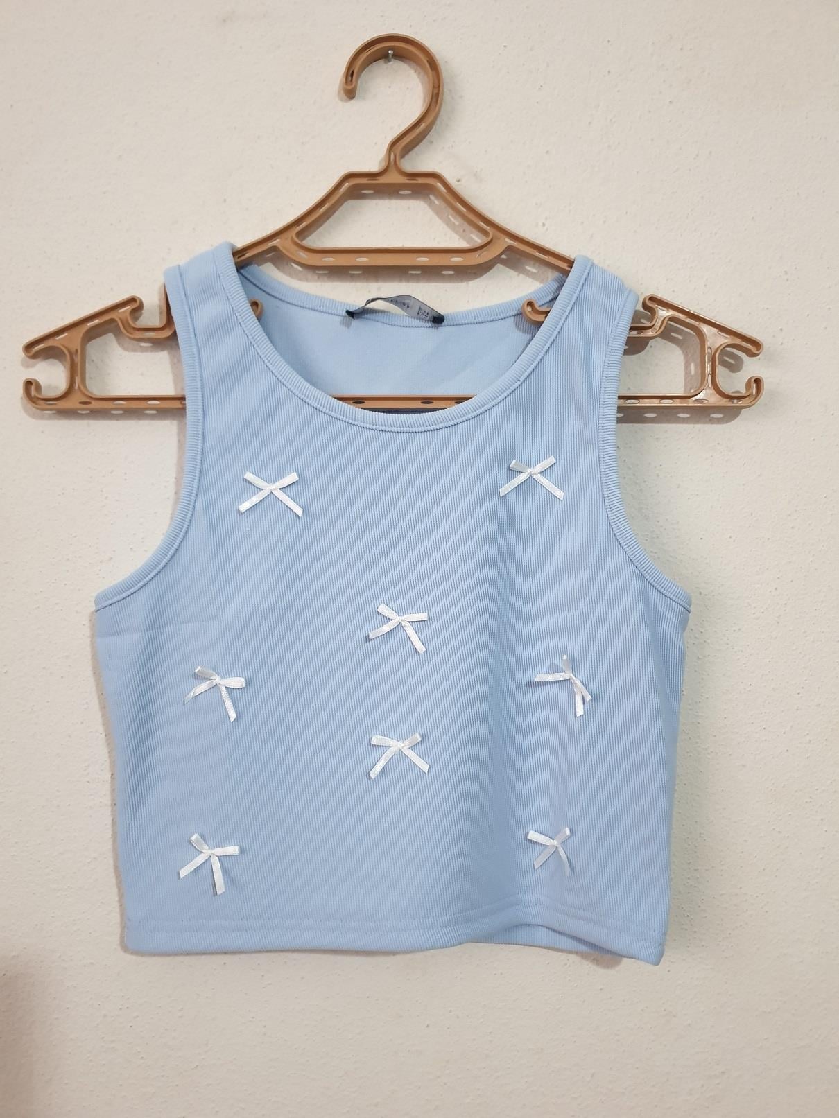 Fitilli Fiyonklu Askılı Crop Atlet Bluz