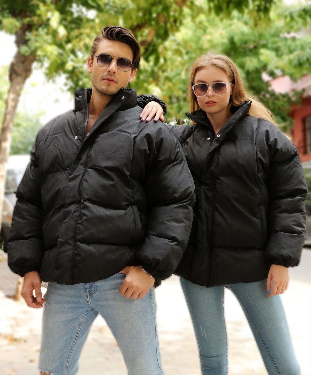 Oversize Kendinden Desenli Şişme Salaş Mont