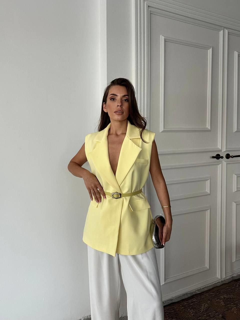 Oversize Salaş Kemerli Blazer Yelek