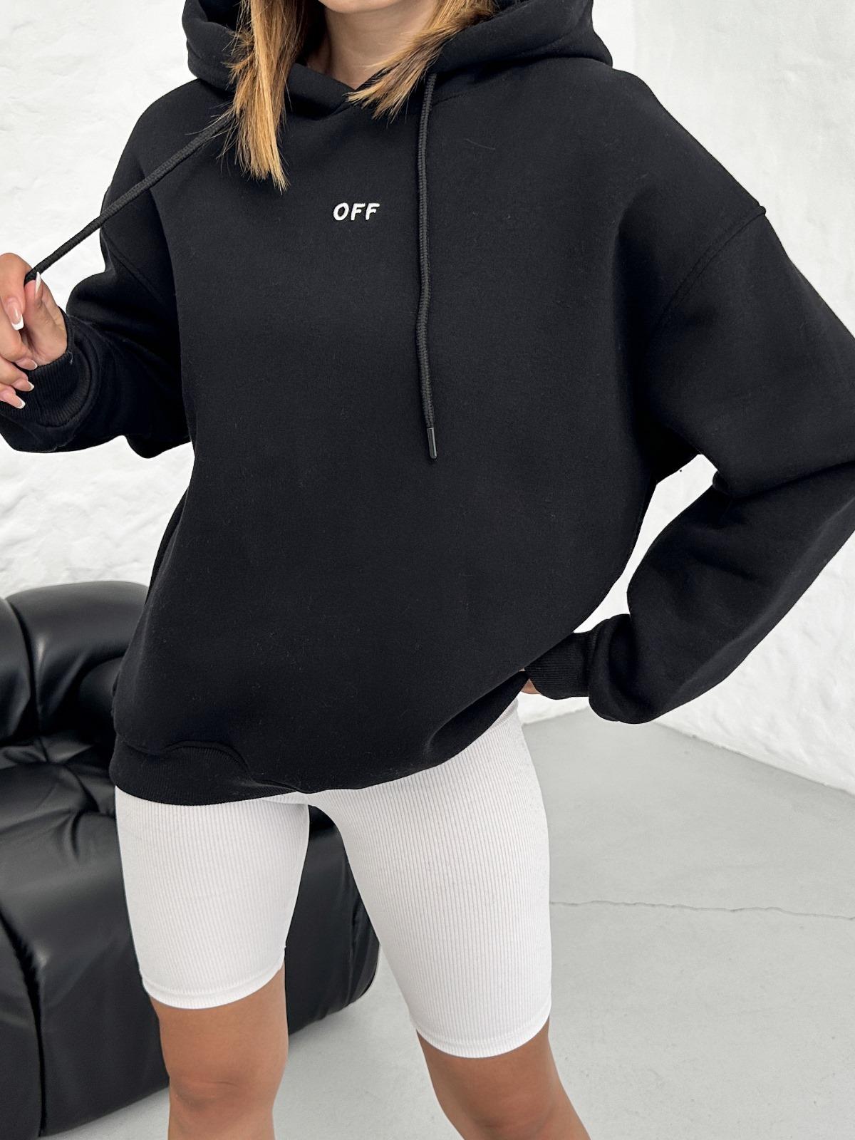 Unisex Kapüşonlu Oversize Salaş Off Yazılı Sweatshırt