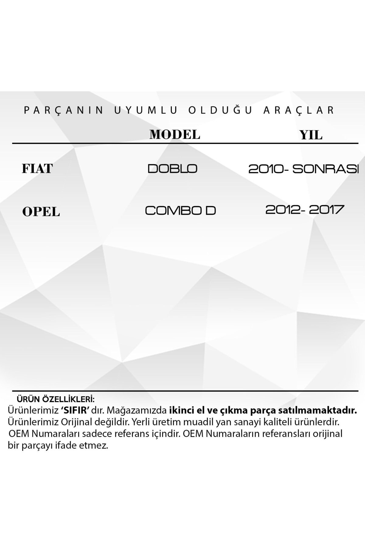 Fiat Doblo, Combo D Için Ayna Sinyali Beyaz- Sağ