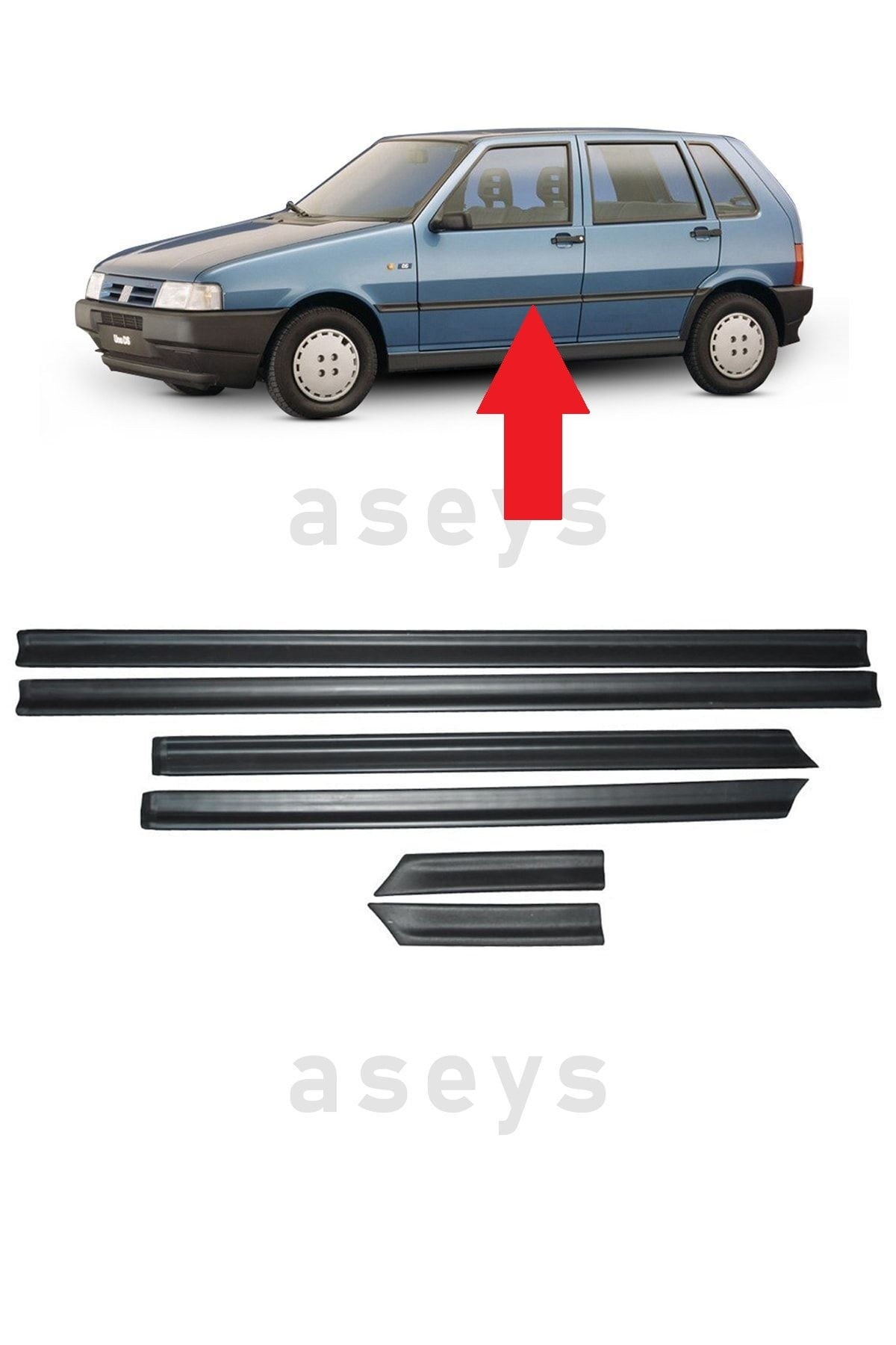 Fiat Uno Kapı Bandı Takımı 6 Parça Kapı Çıtası Takımı
