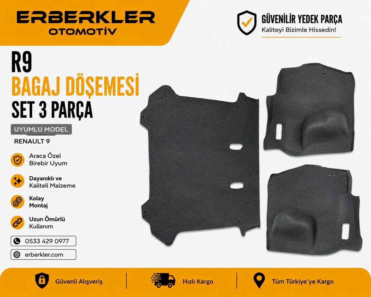 R9 / R11 BAGAJ DÖŞEMESİ SET 3 PARÇA