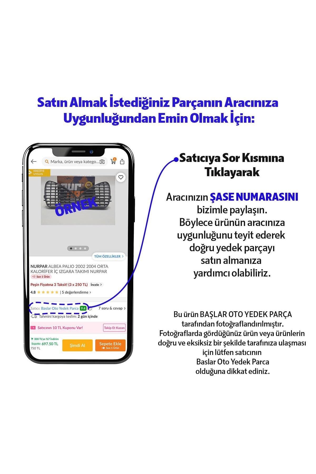 TEMPRA TİPO ORTA KALORİFER HAVALANDIRMA IZGARASI KOMPLE