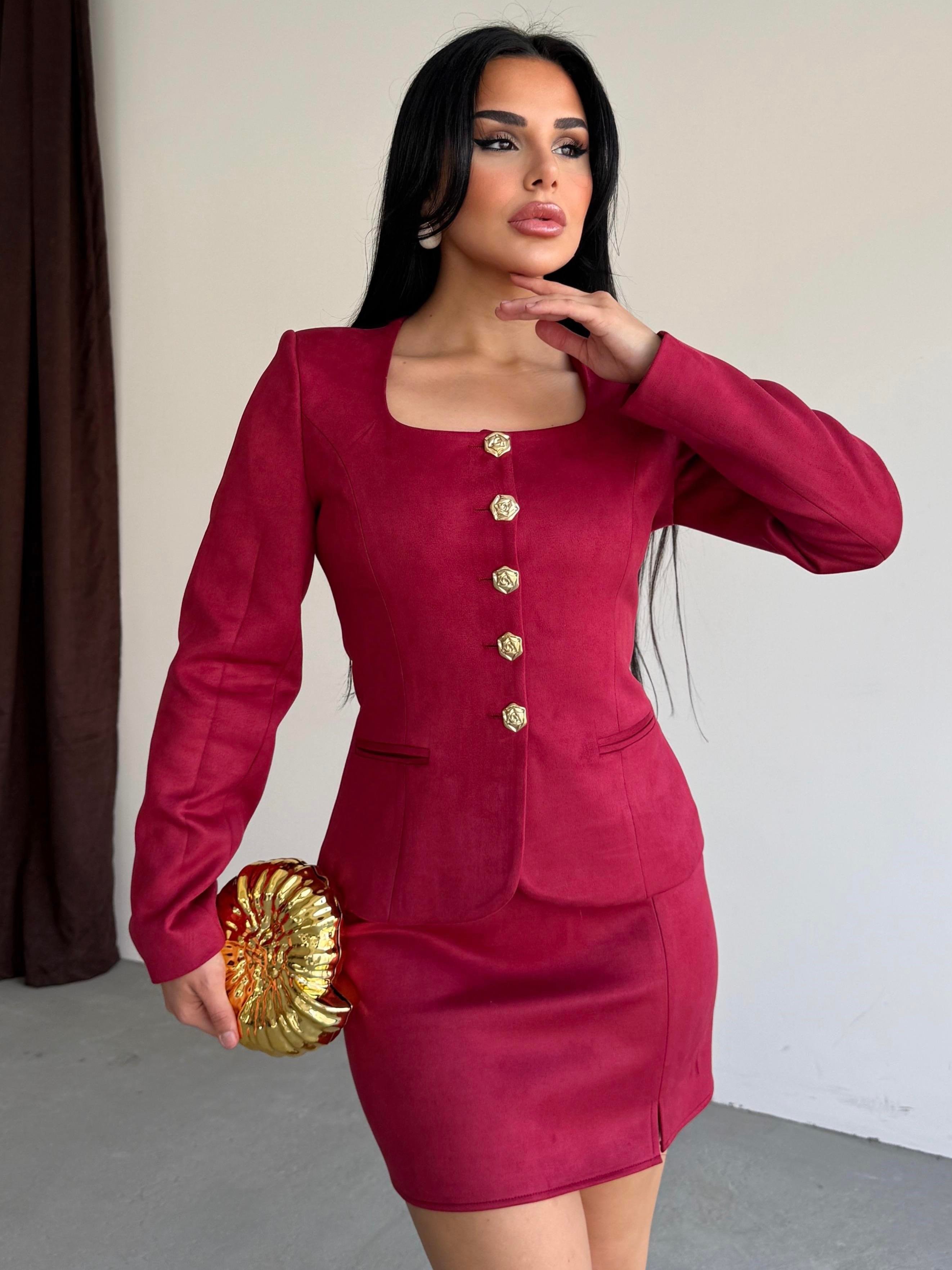 Clans Süet Takım Bordo