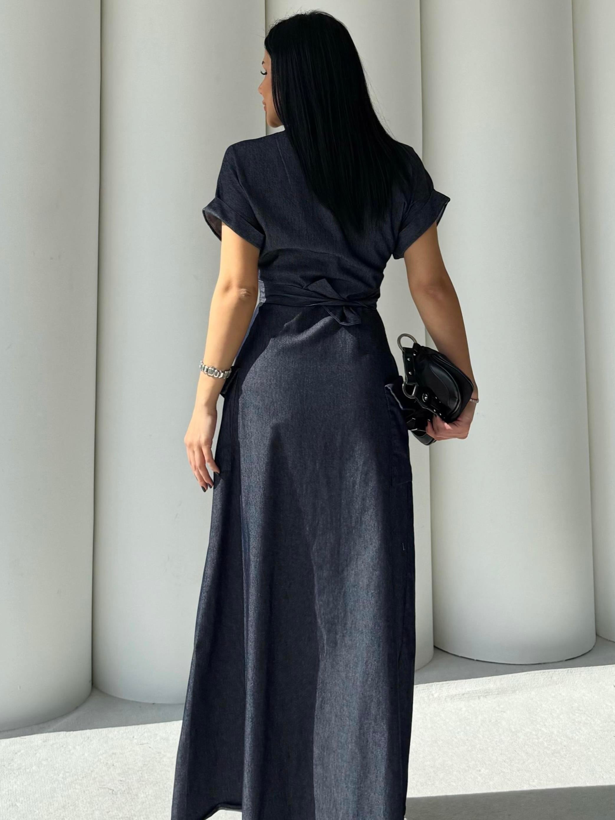 Tinos Denim Tasarım Elbise Lacivert · 2