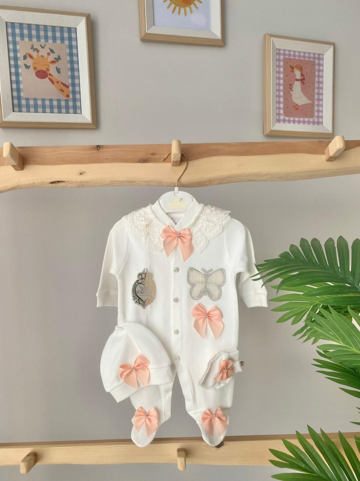 Kelebek Tulum Set Somon