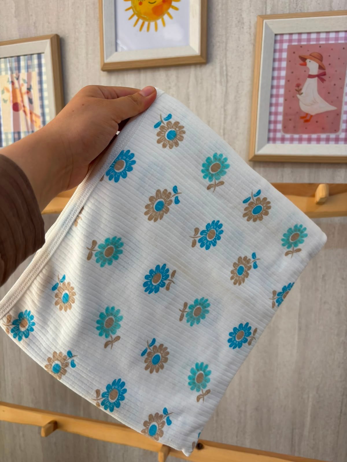 Papatya Desen Battaniye Mavi