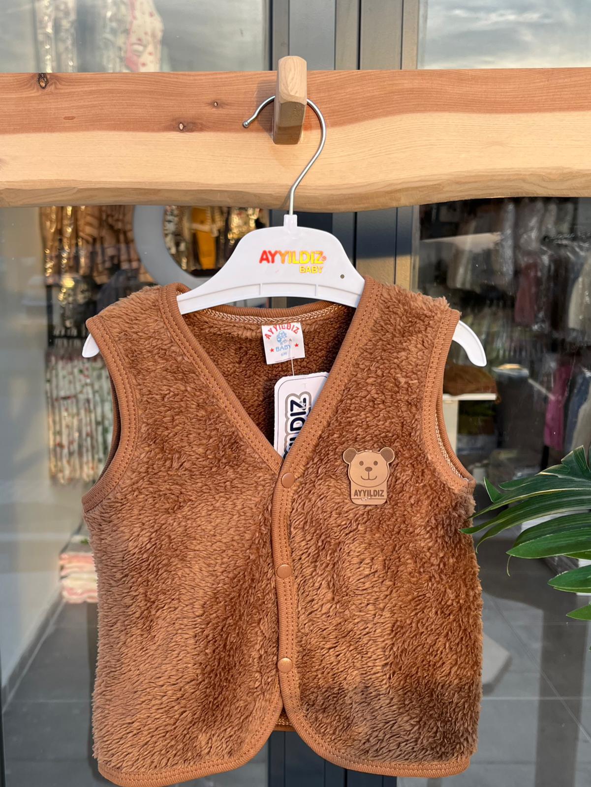 Wellsoft Peluş Yelek Kahve