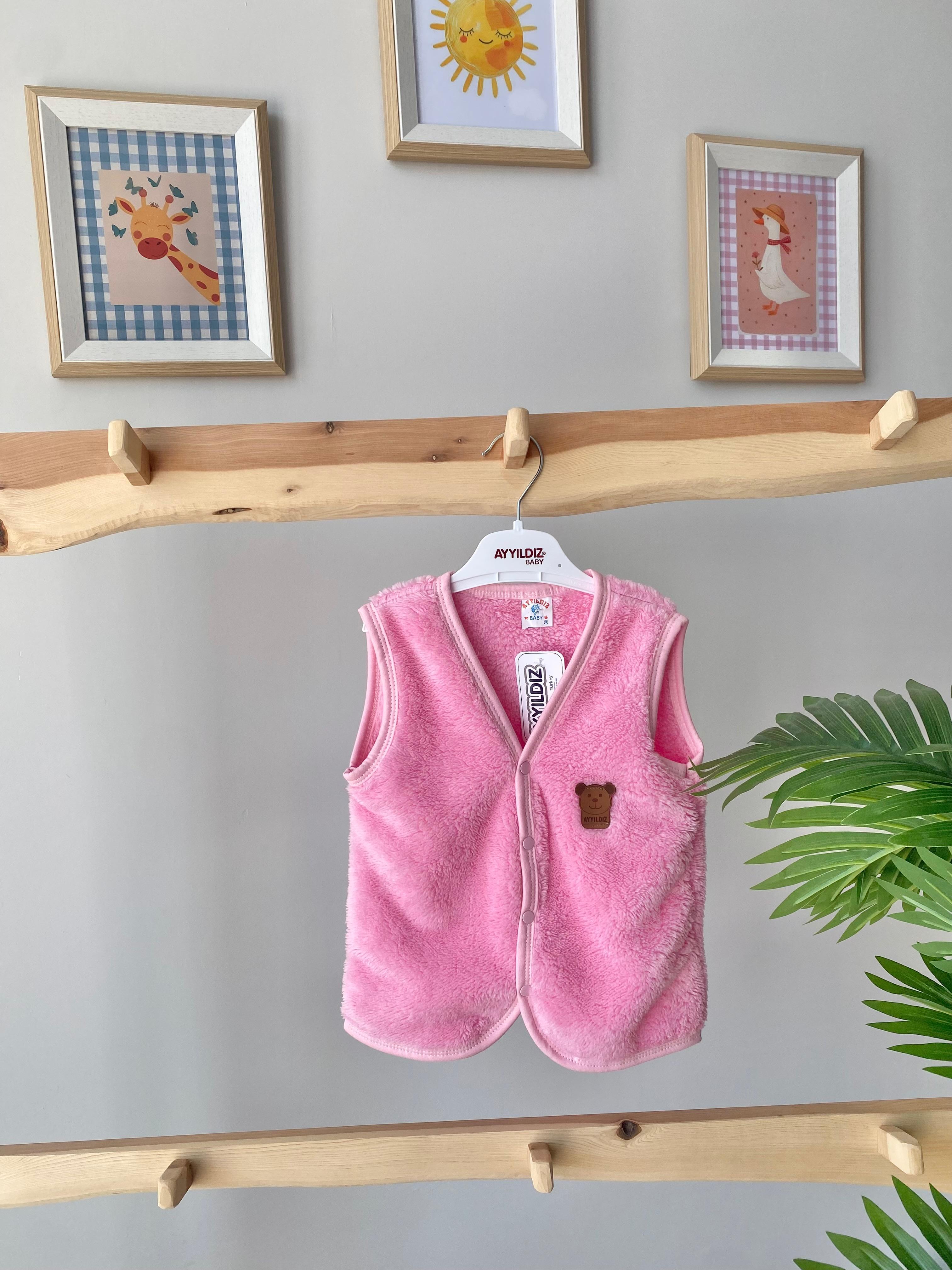 Wellsoft Peluş Yelek Koyu Pembe