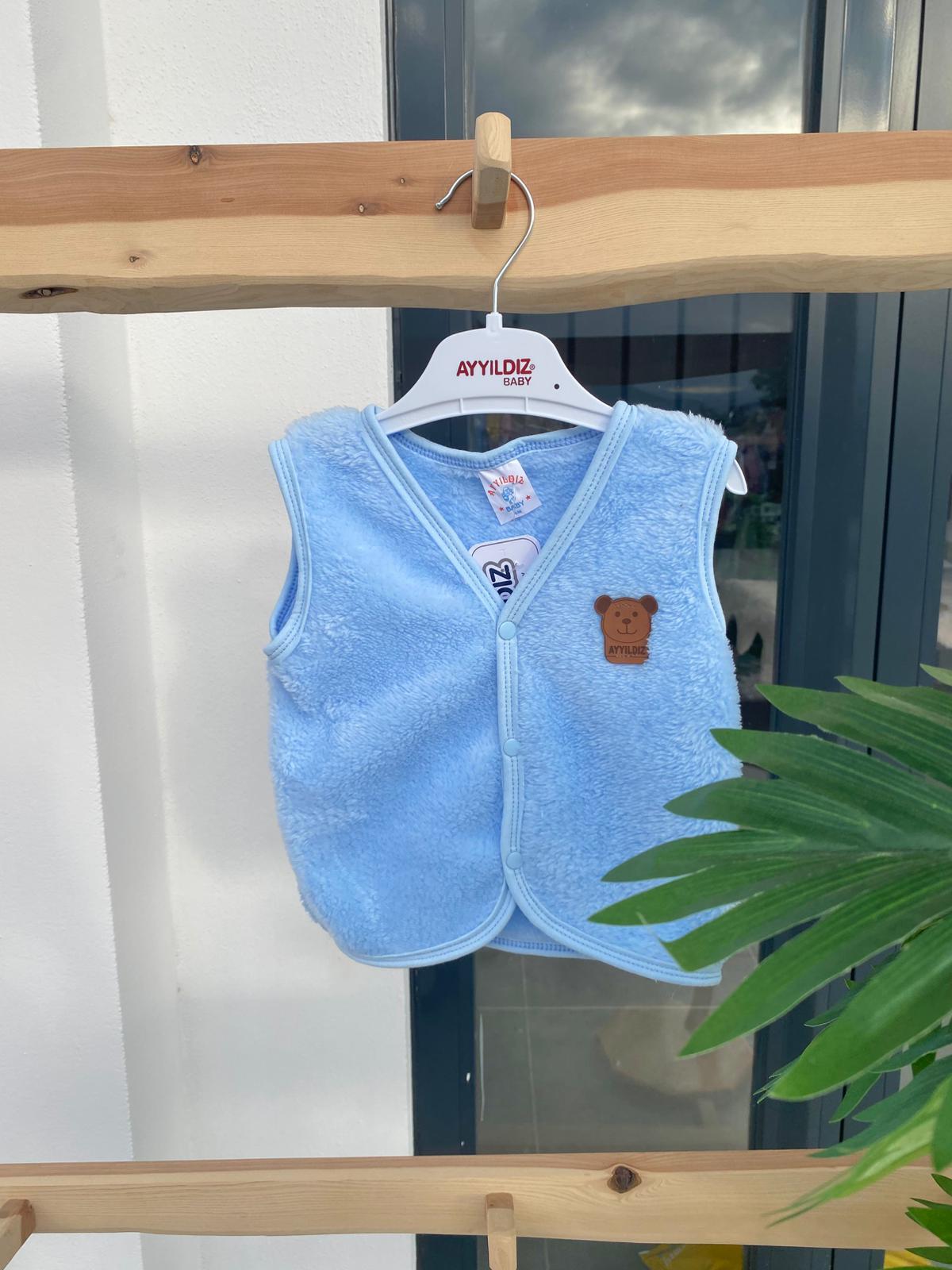 Wellsoft Peluş Yelek Mavi