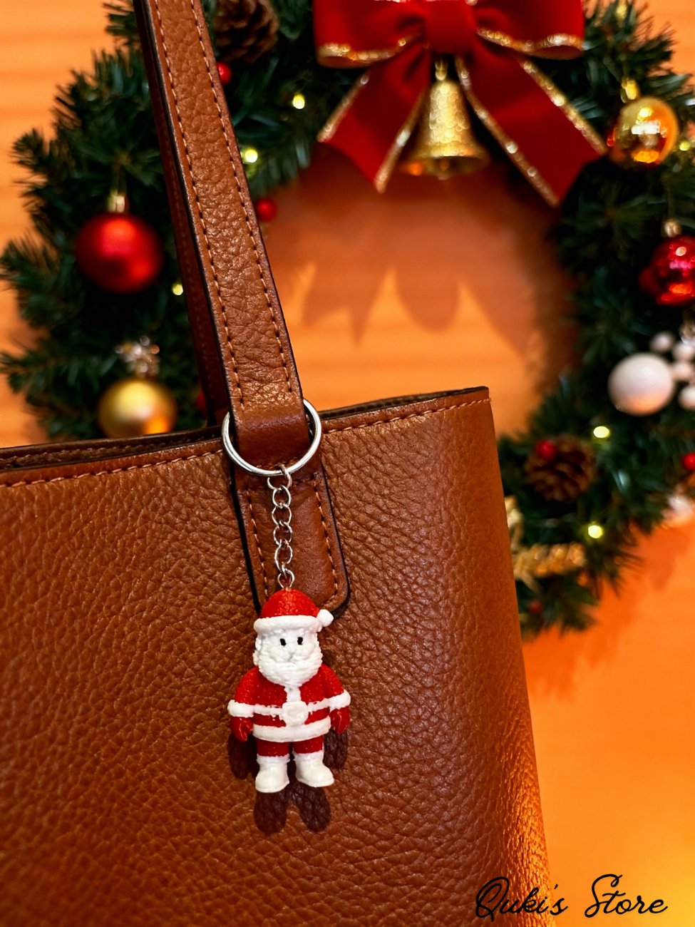 Örgü Desenli Noel Baba Anahtarlık ve Çanta Charmı, 1 Adet