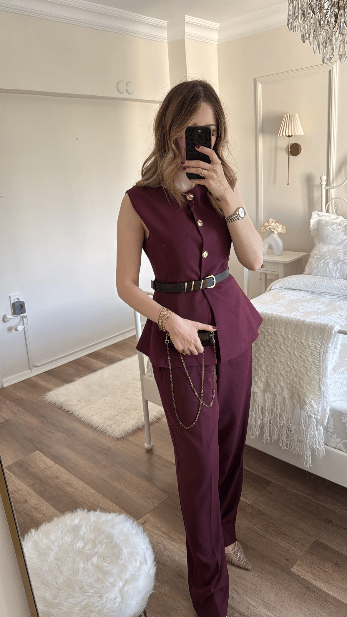 Bordo Kemer Detaylı Bordo Yelek Pantolon Takım · 3