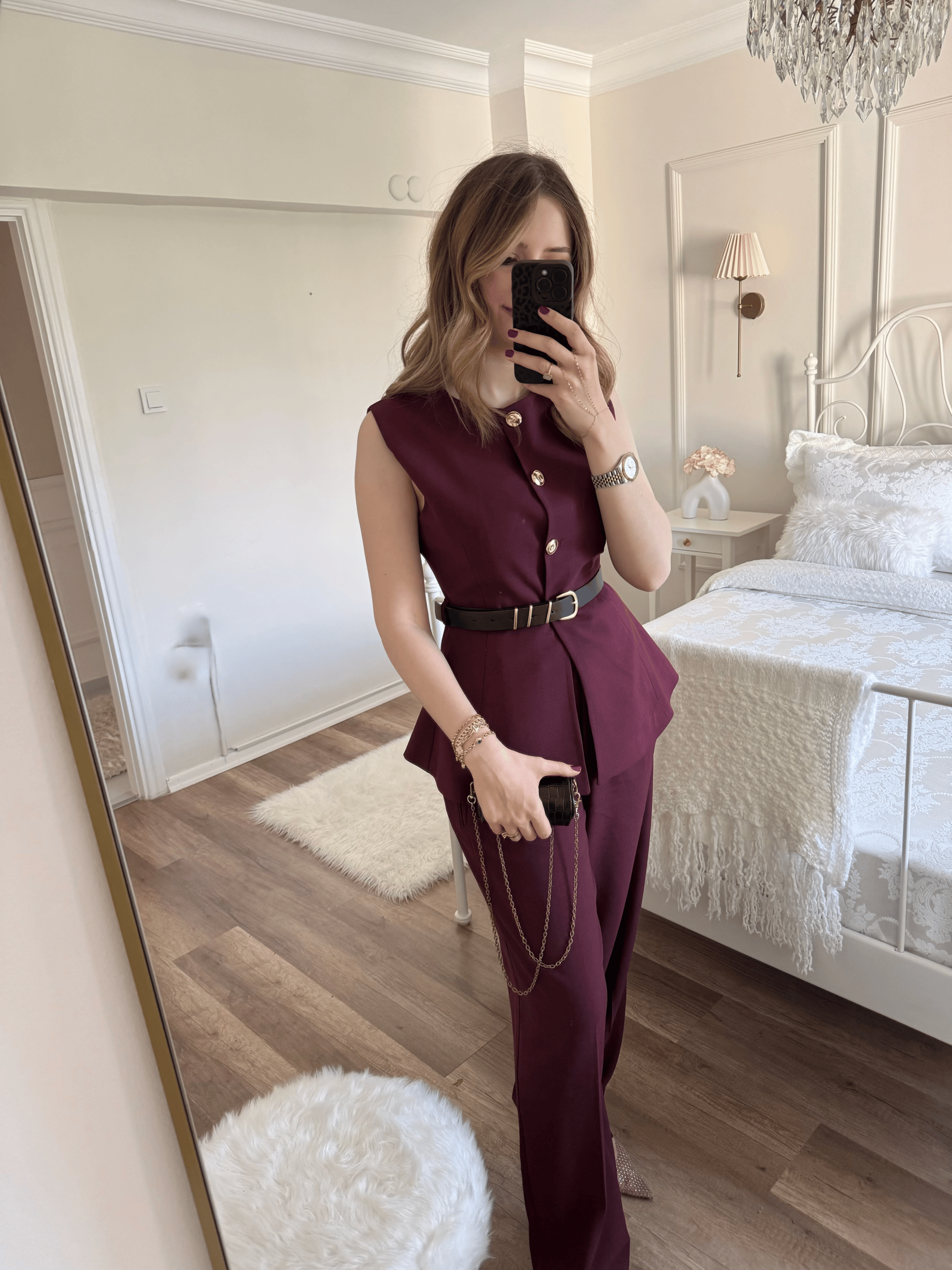 Bordo Kemer Detaylı Bordo Yelek Pantolon Takım · 5