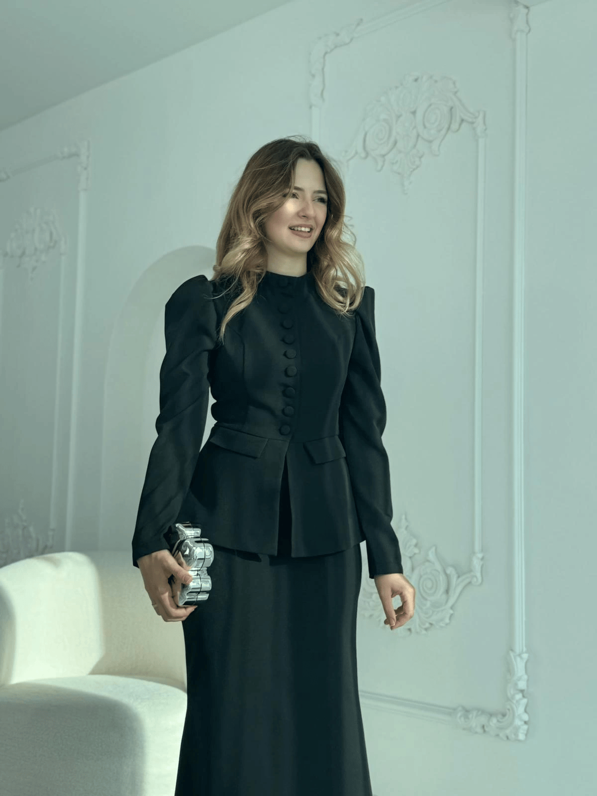 Ceket ve Etek Detaylı Siyah İkili Takım · 3