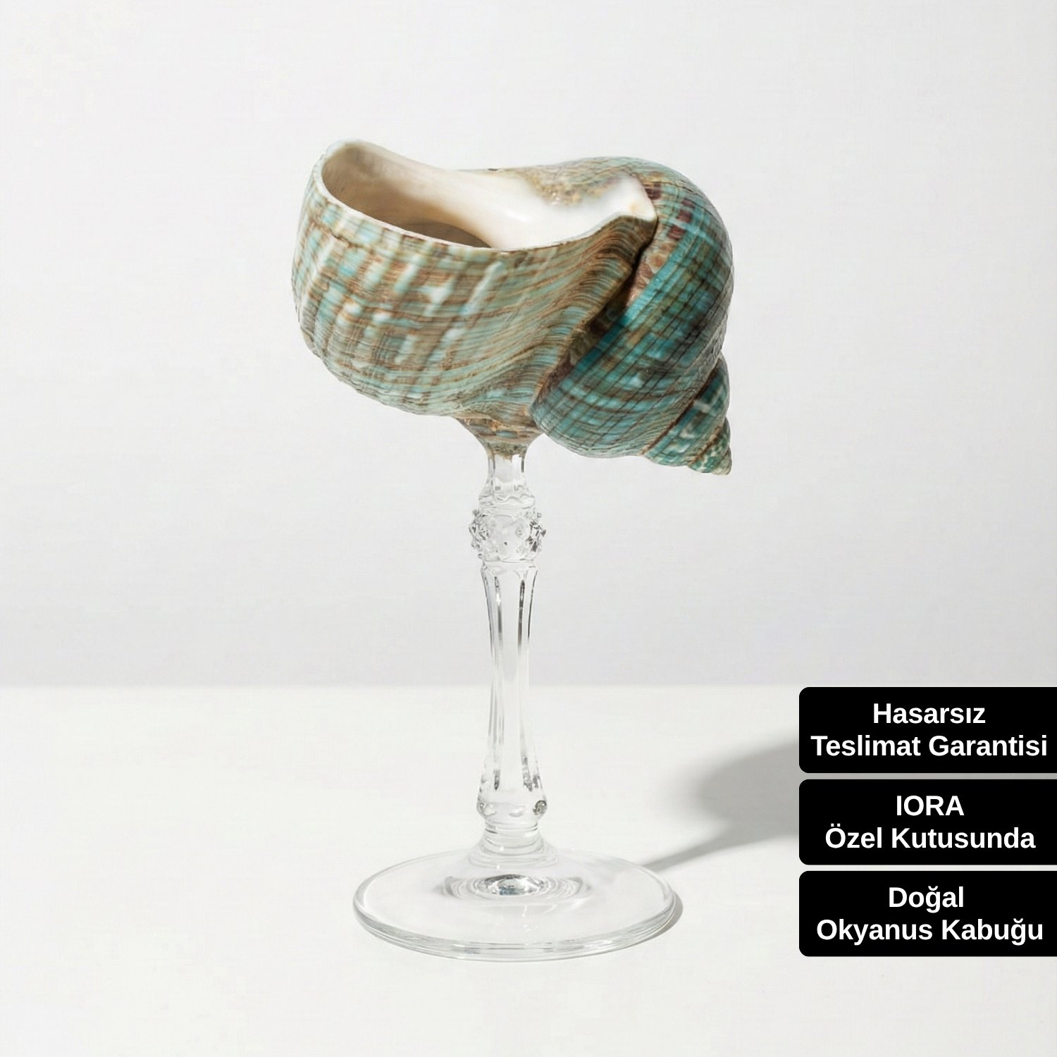Maris Sirena II - Zümrüt Sedefli El Yapımı Tasarım Kadeh