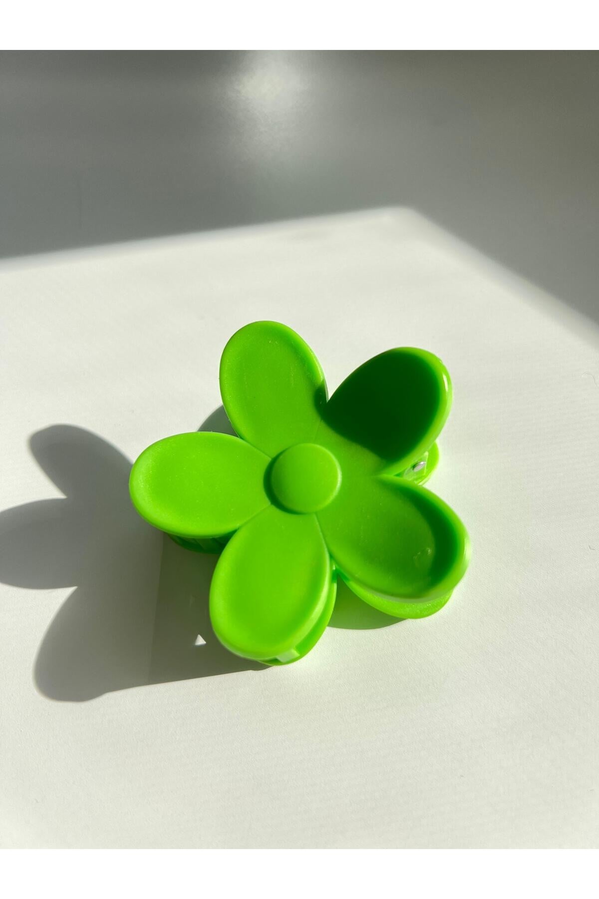 Yeşil Flower Clips Saç Tokası