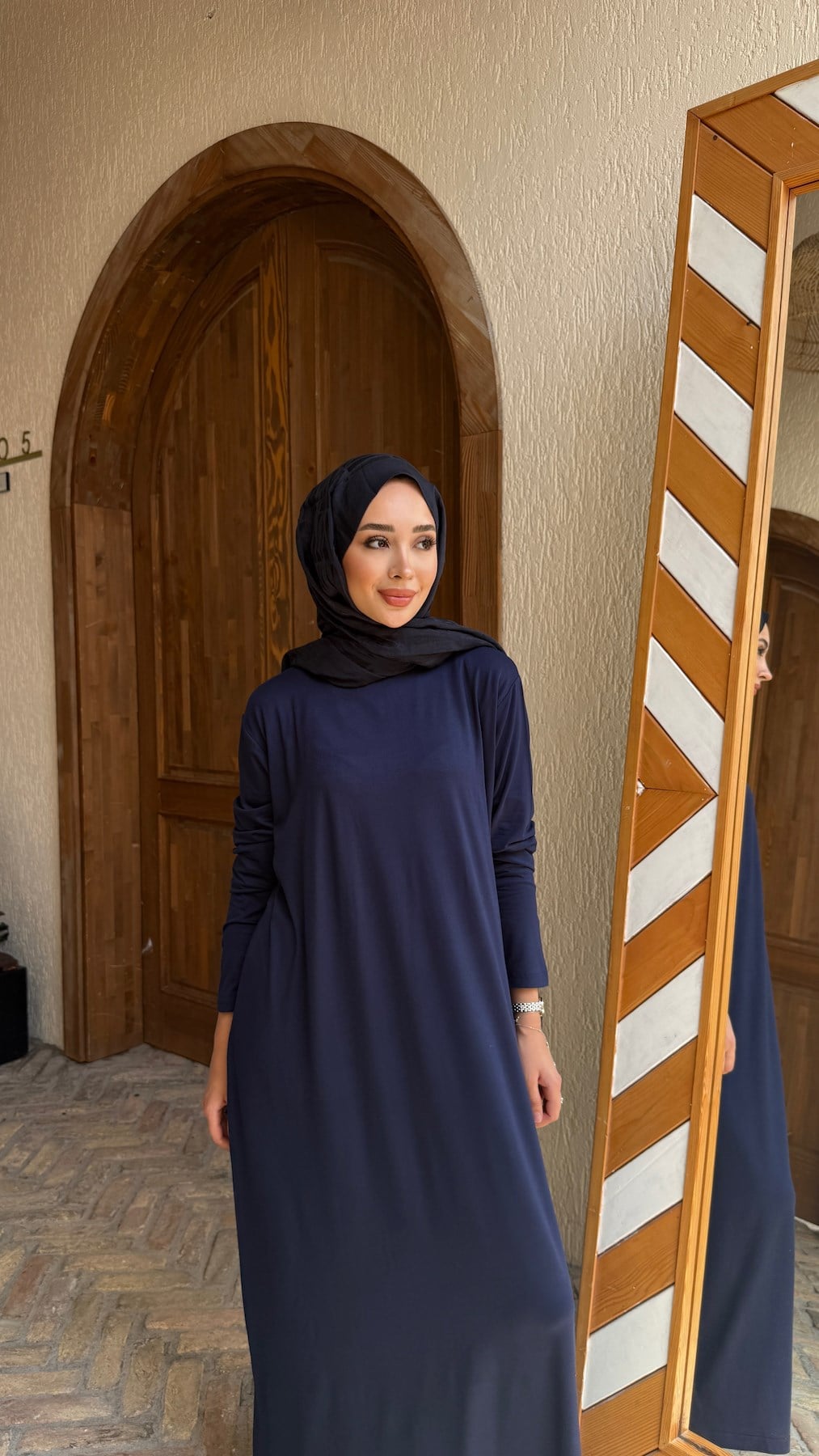 Giy çık salaş elbise Lacivert