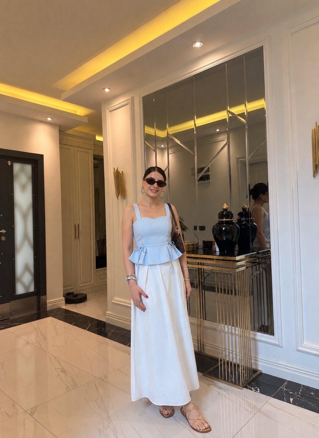 Vera Korsaj Detaylı Bluz-mavi