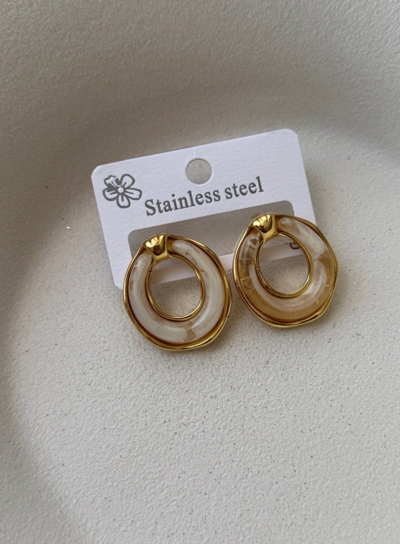 Sedef Halka Gold Küpe