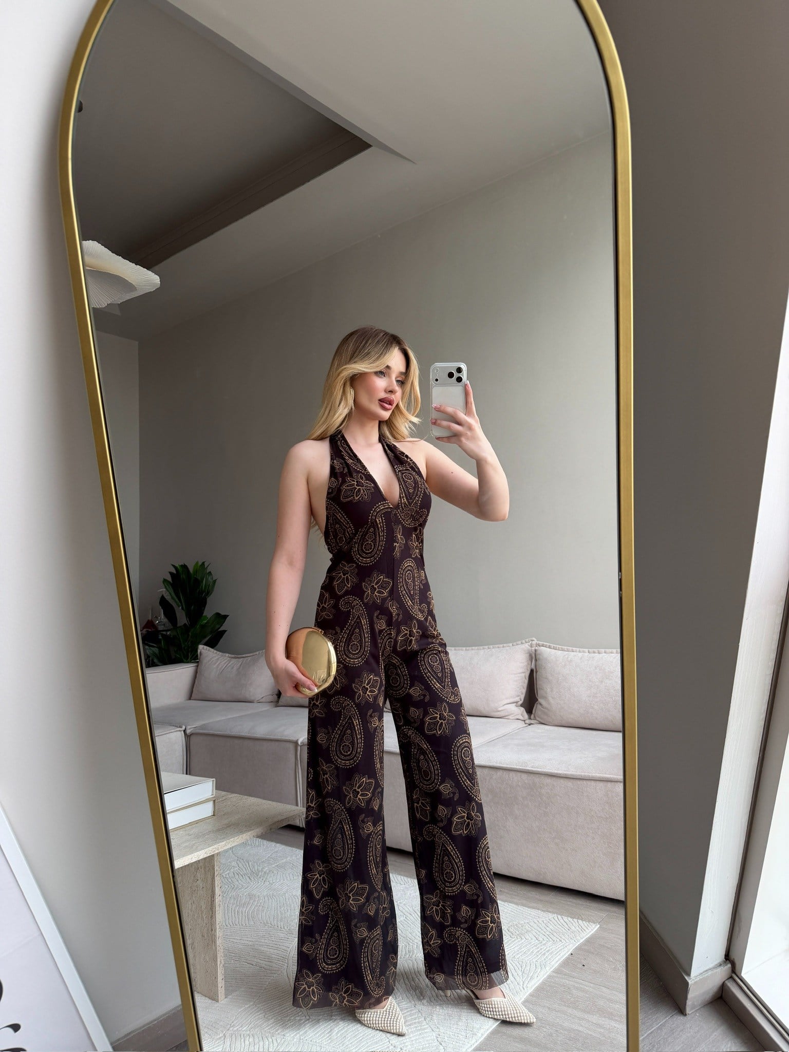 ADRIA BROWN DESENLİ ASKILI TÜL TULUM