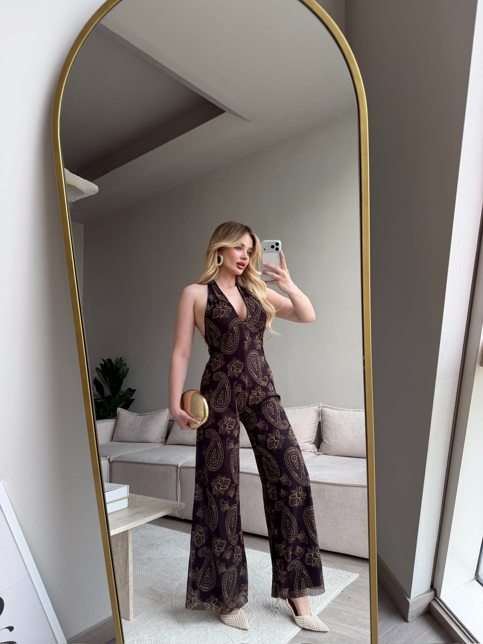 ADRIA BROWN DESENLİ ASKILI TÜL TULUM