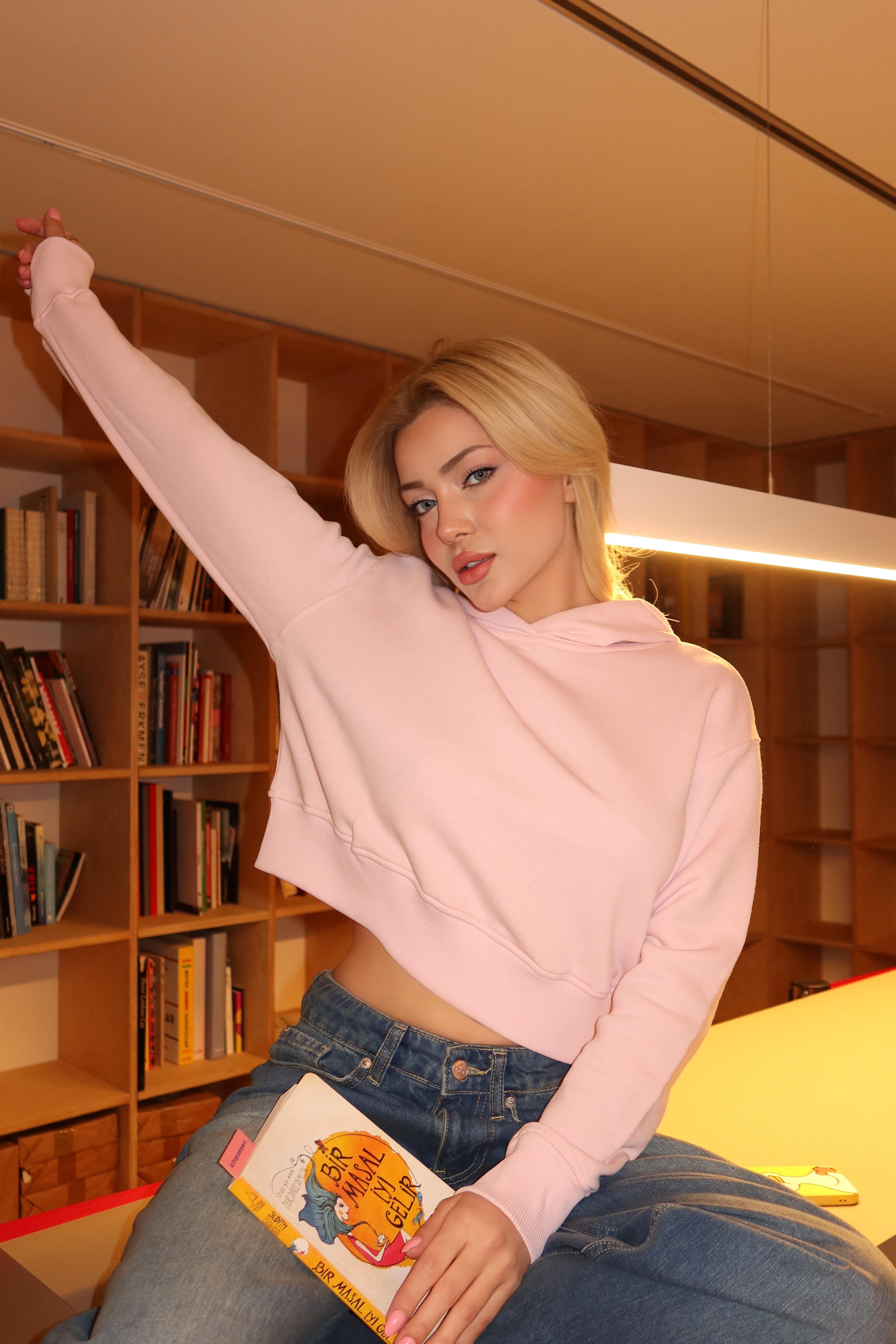 BREGO PİNK CROP SWEAT