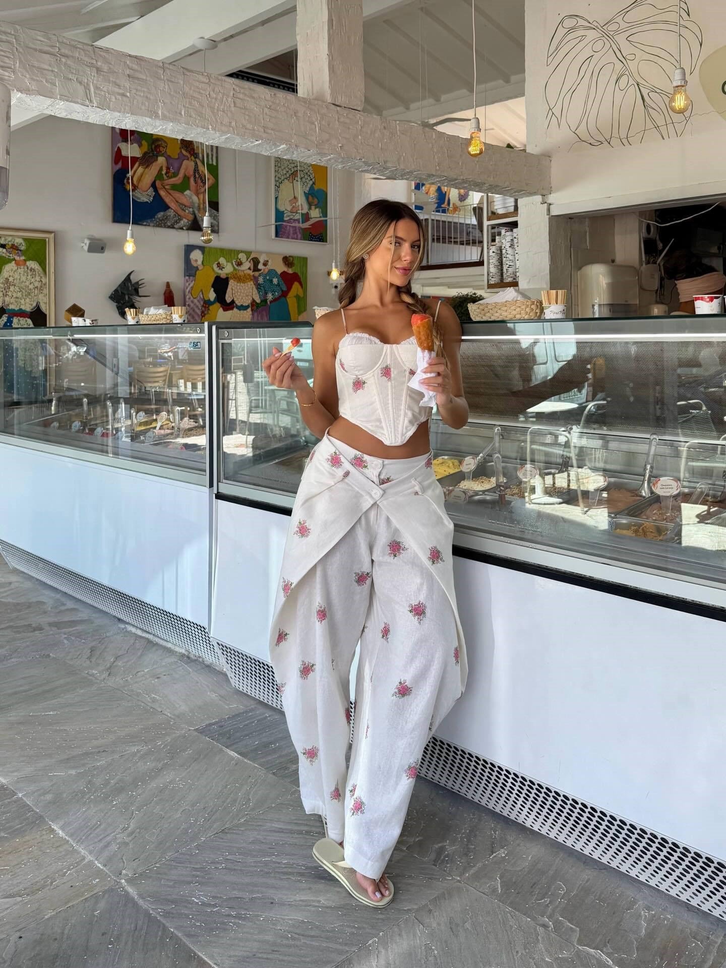 HERNA BÜSTİYER VE PANTOLON TAKIM BEYAZ