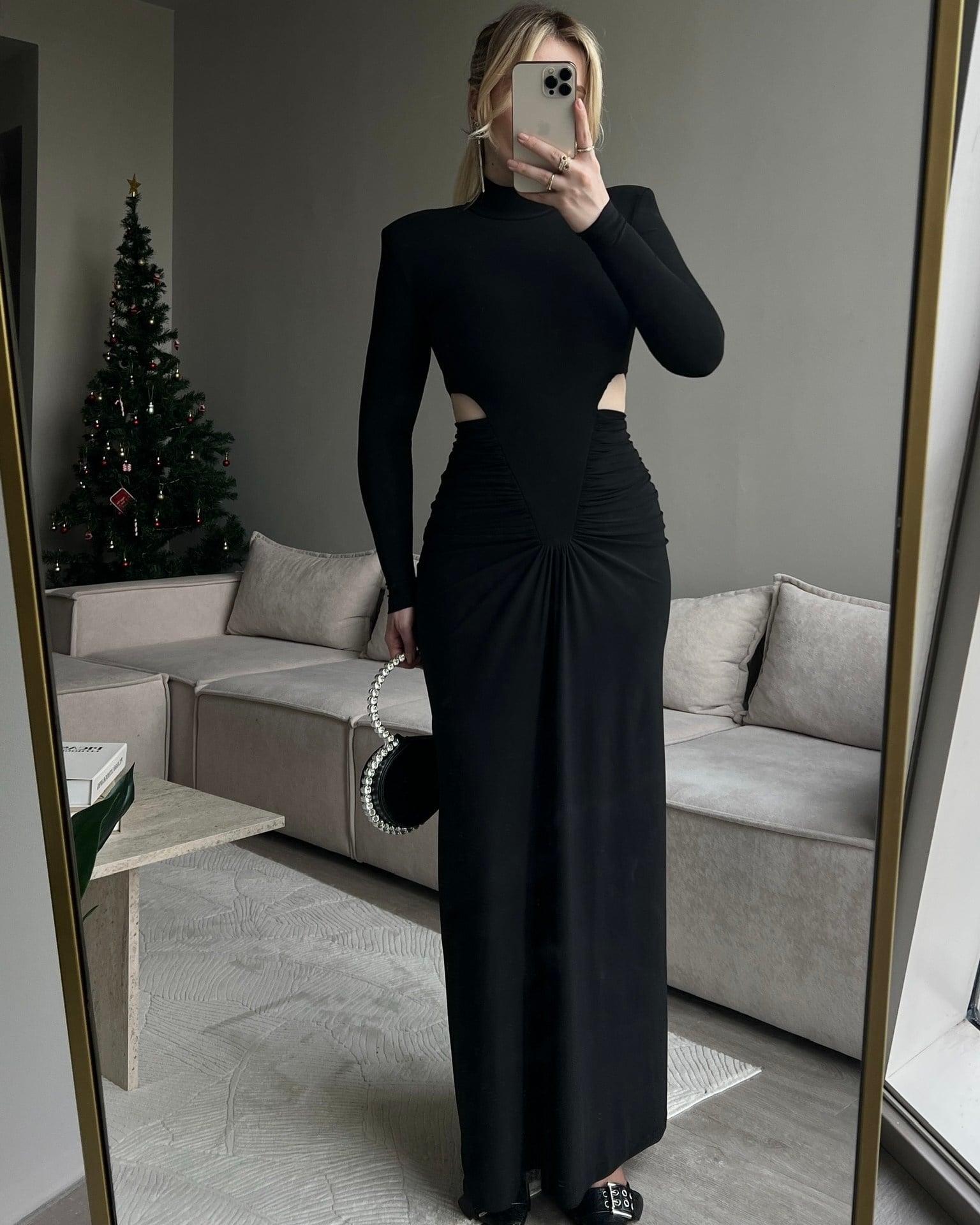 PRATO BLACK VATKALI ELBİSE