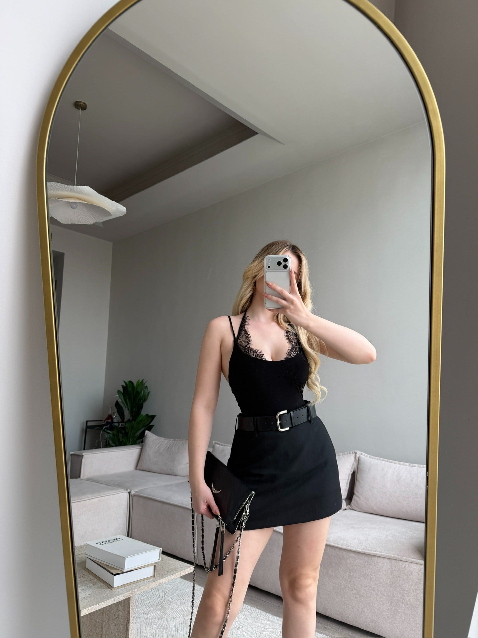 Rosela Black Kemerli Şort Etek 