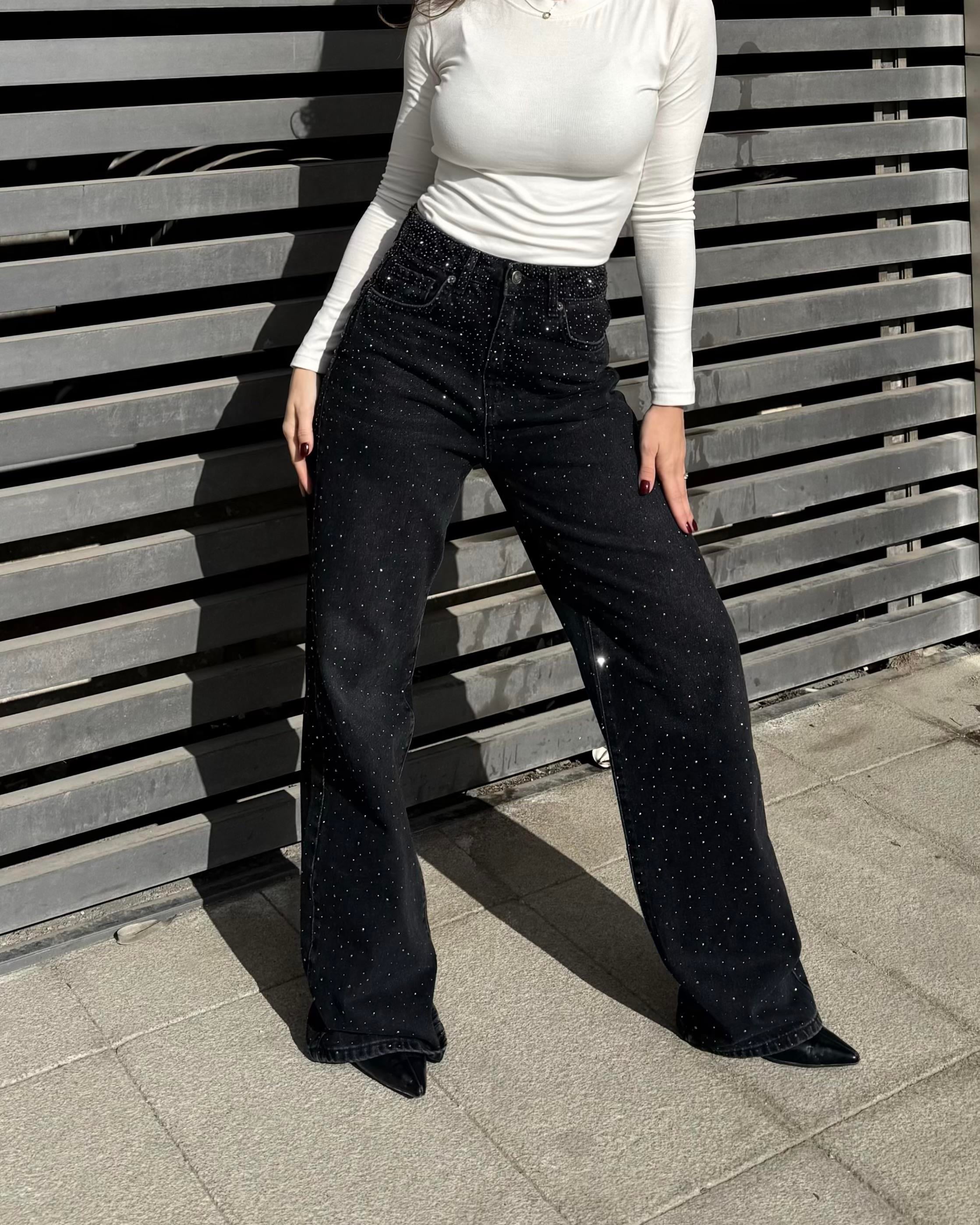 Welfare Black Taşlı Jean 