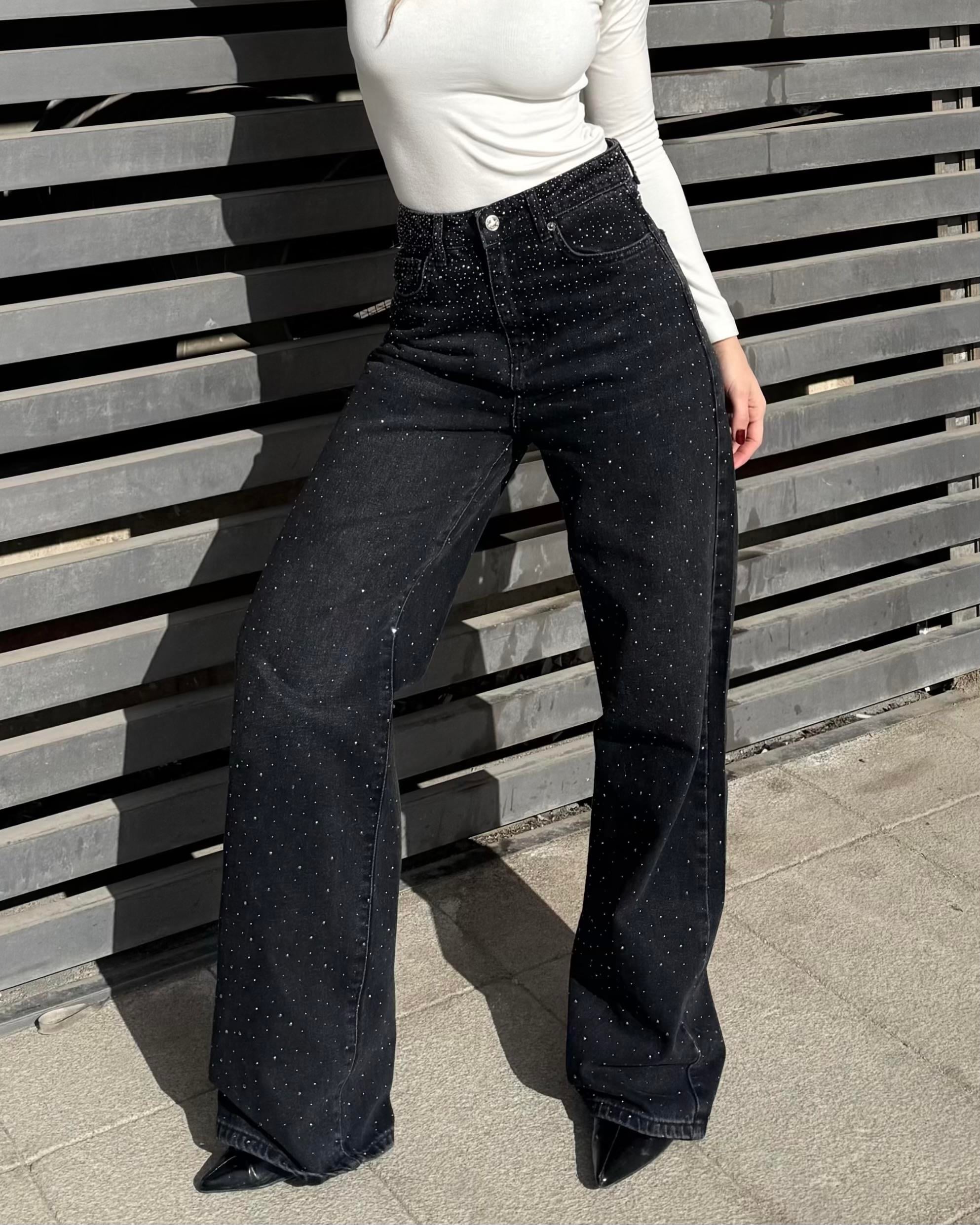 Welfare Black Taşlı Jean 