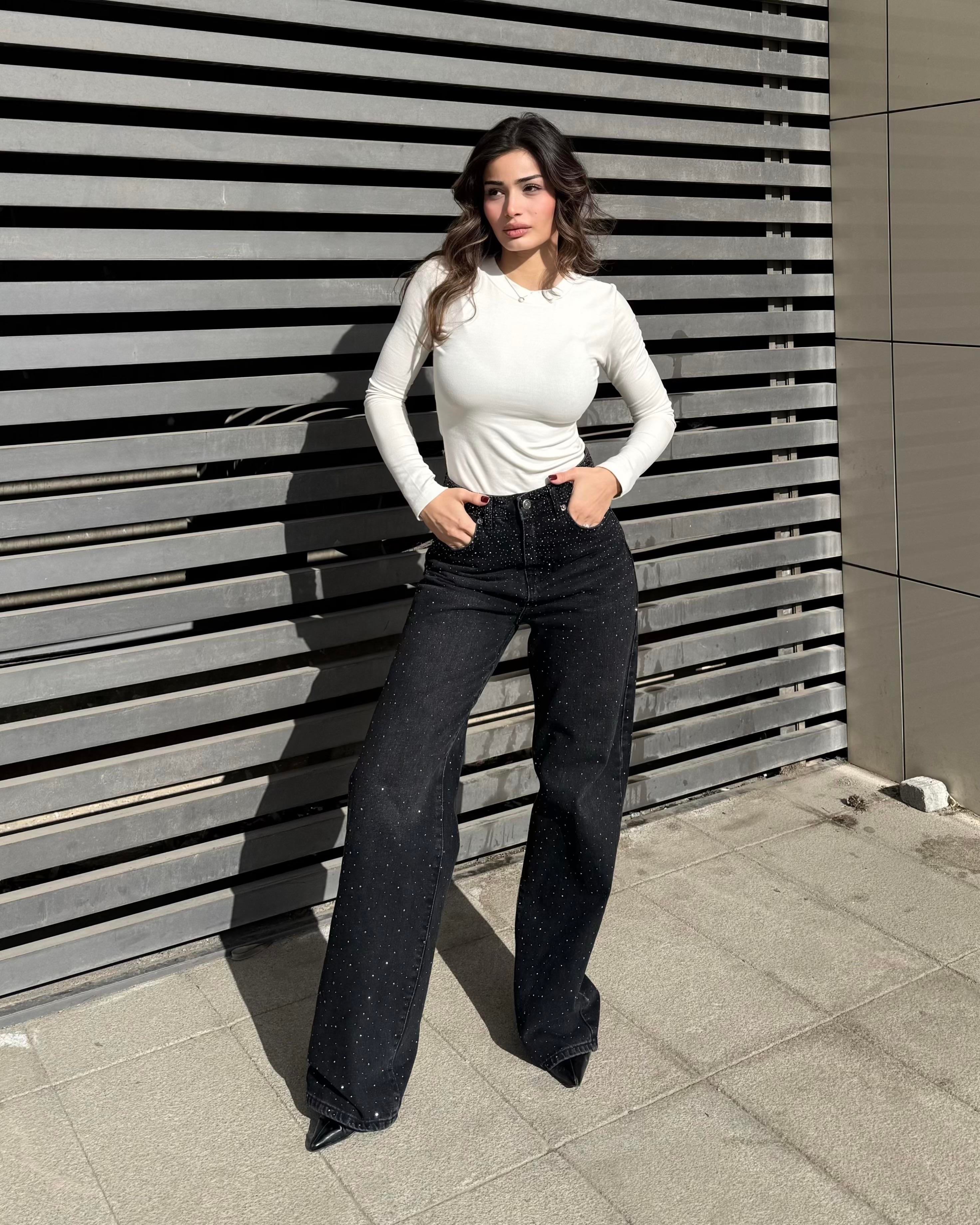 Welfare Black Taşlı Jean 