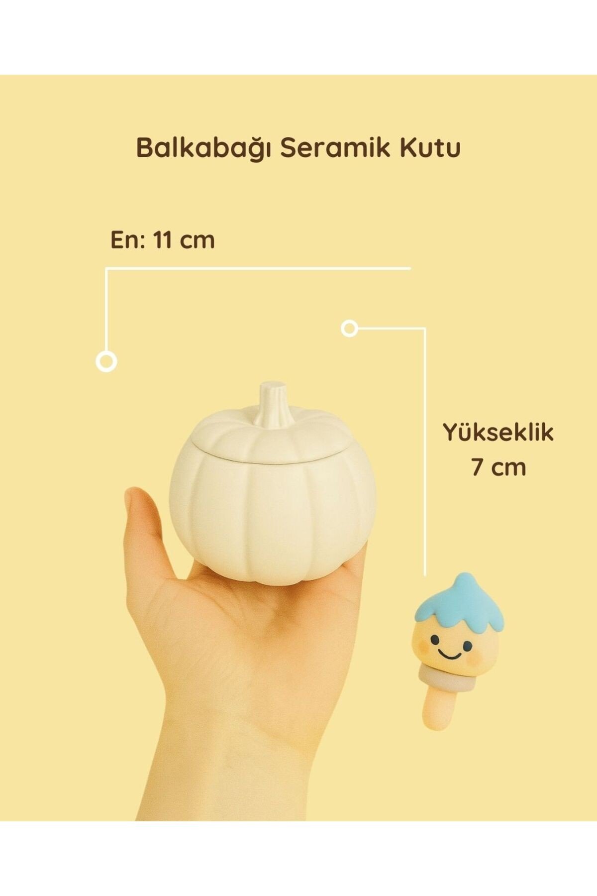 Balkabağı Seramik Kutu – Boyamaya Hazır El Yapımı Dekoratif Obje