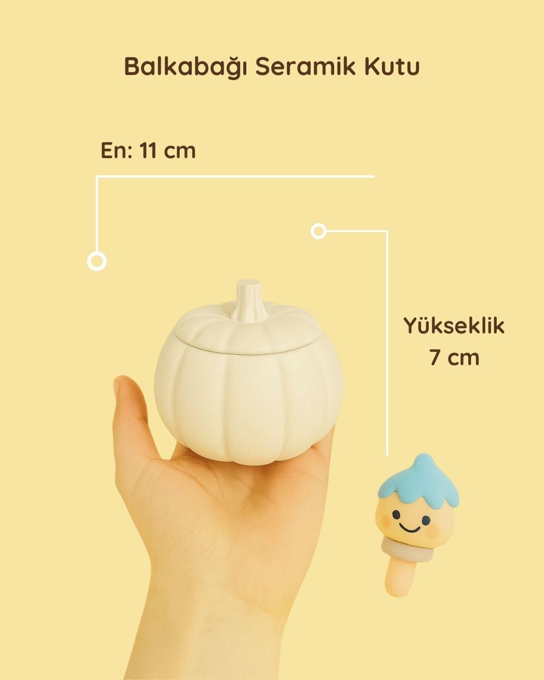 Balkabağı Seramik Kutu – Boyamaya Hazır El Yapımı Dekoratif Obje