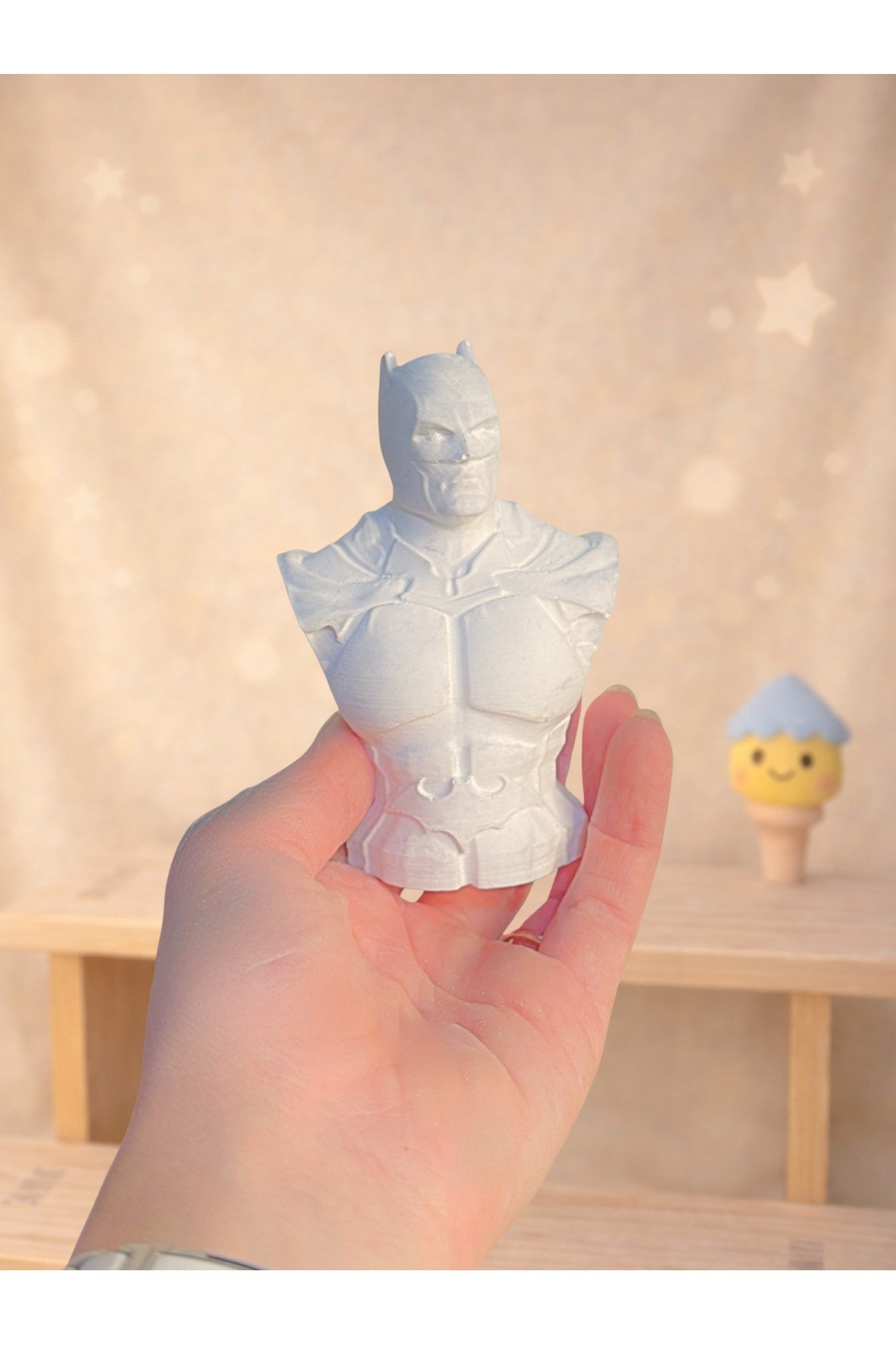 Batman Büstü Boyanabilir Beton Tozu Dekoratif Obje Süper Kahraman Figür Hobi Ürünü