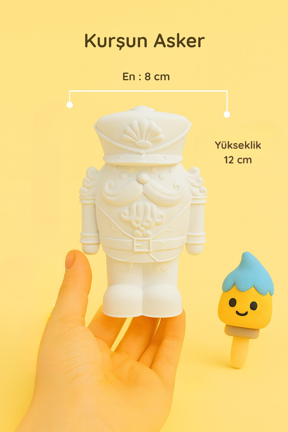 Kurşun Asker Boyanabilir Biblo – 12 cm | Atölye & Hobi İçin Özel Tasarım