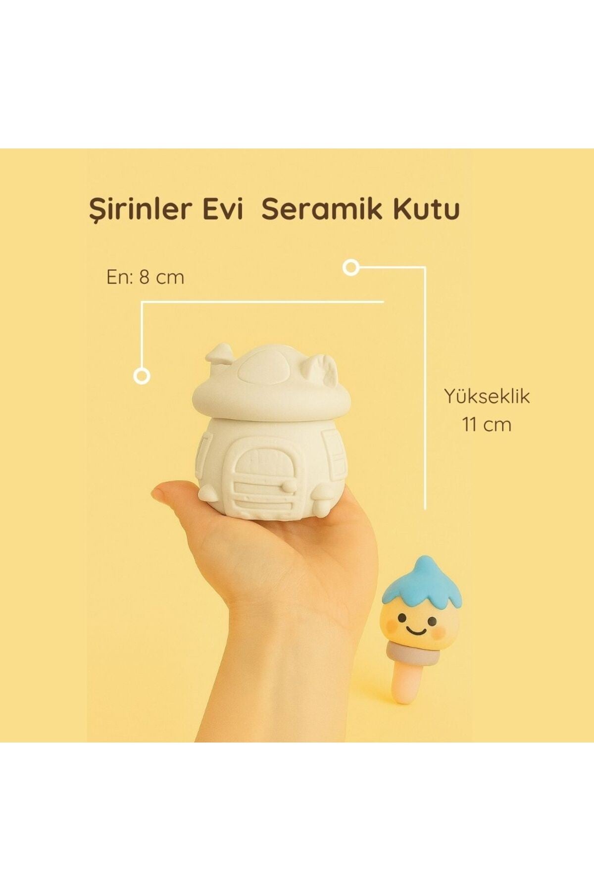Şirinler Evi Seramik Saksı/kutu | Boyanabilir Çocuk Odası Dekor