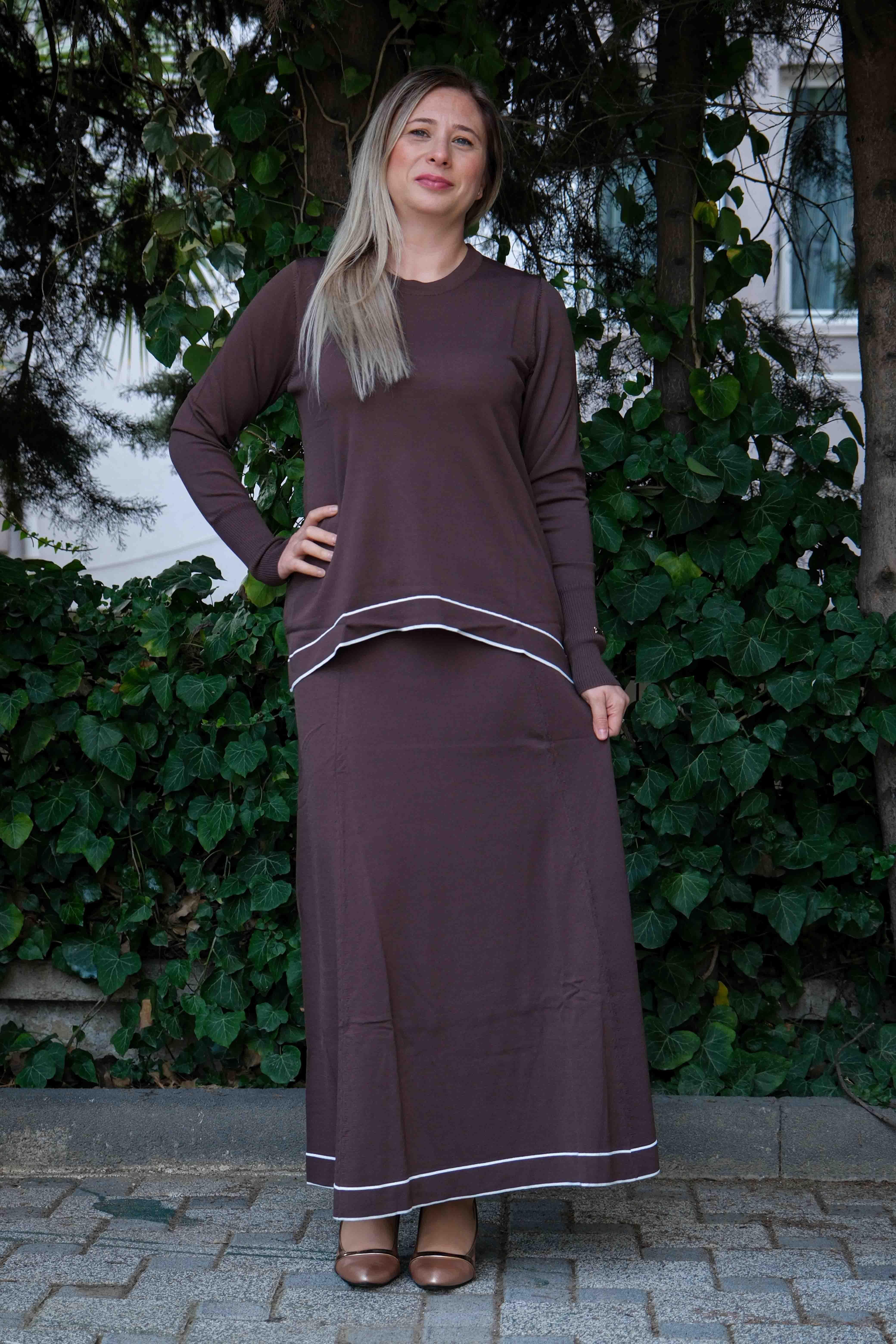 Missa - Rayon Soğuk İp Vale Takım Kahve