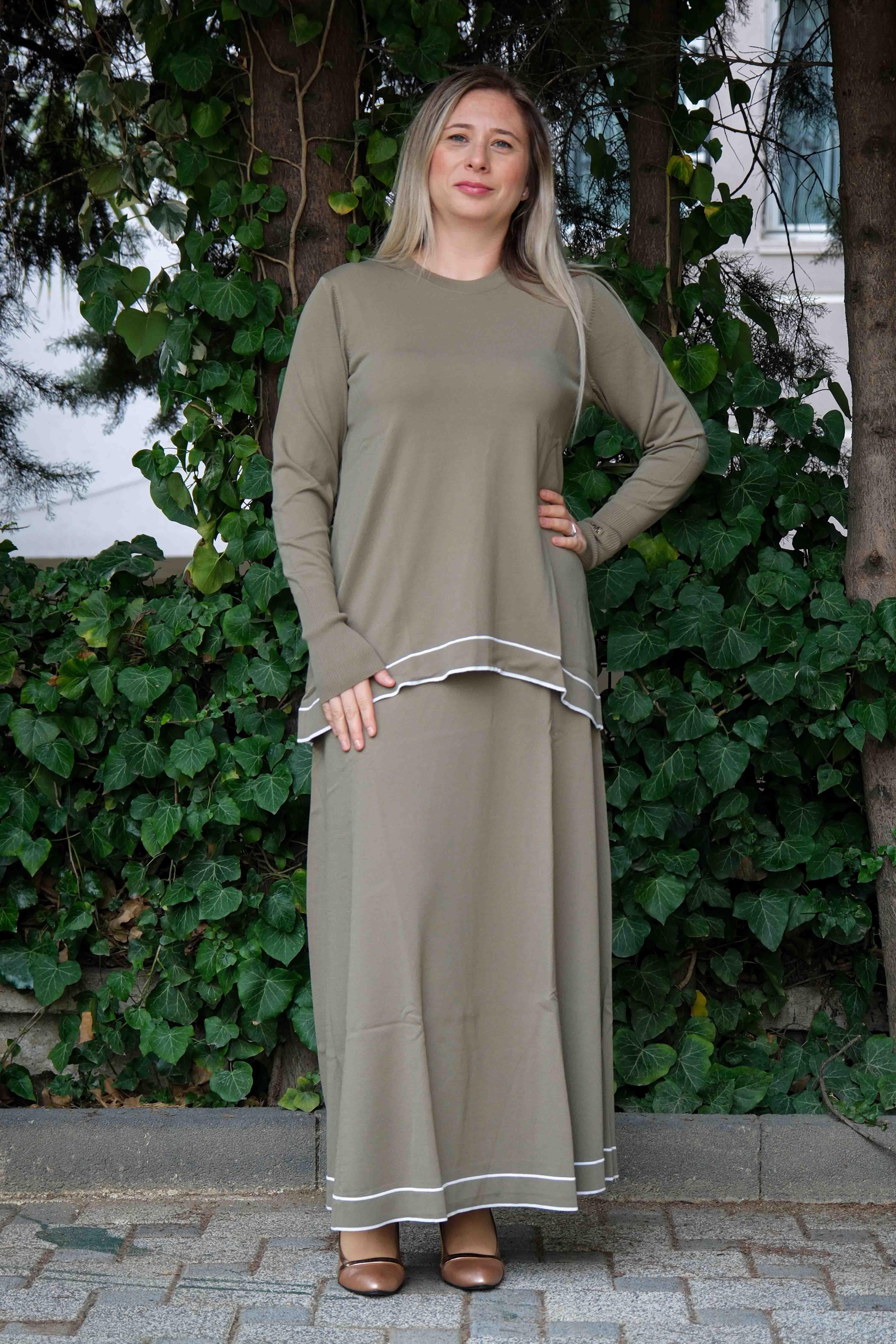 Missa - Rayon Soğuk İp Vale Takım Koyu Haki