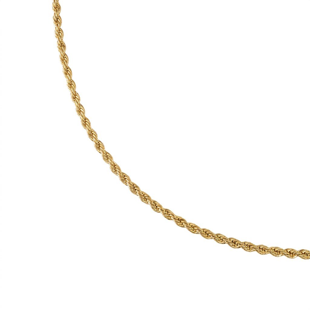 Burgu Zincir Kolye  - 14k Altın Kaplama - 55 cm (4 mm)