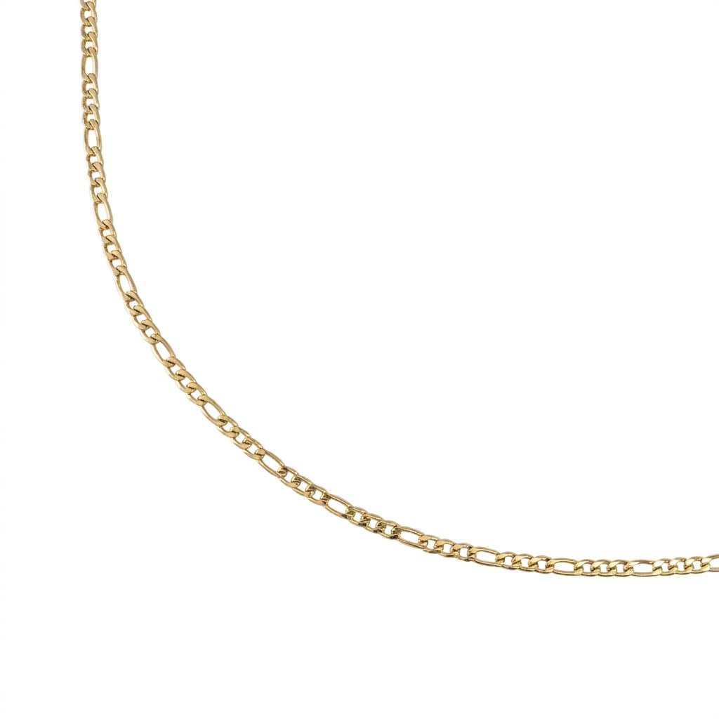 Figaro Zincir Kolye  - 14k Altın Kaplama - 50 cm (3 mm)
