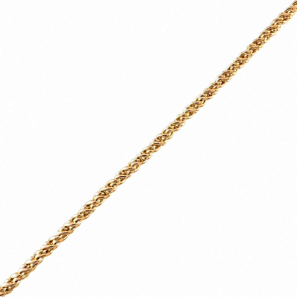İtalyan Burgu Çelik Bileklik - 14k Altın Kaplama - 19 cm